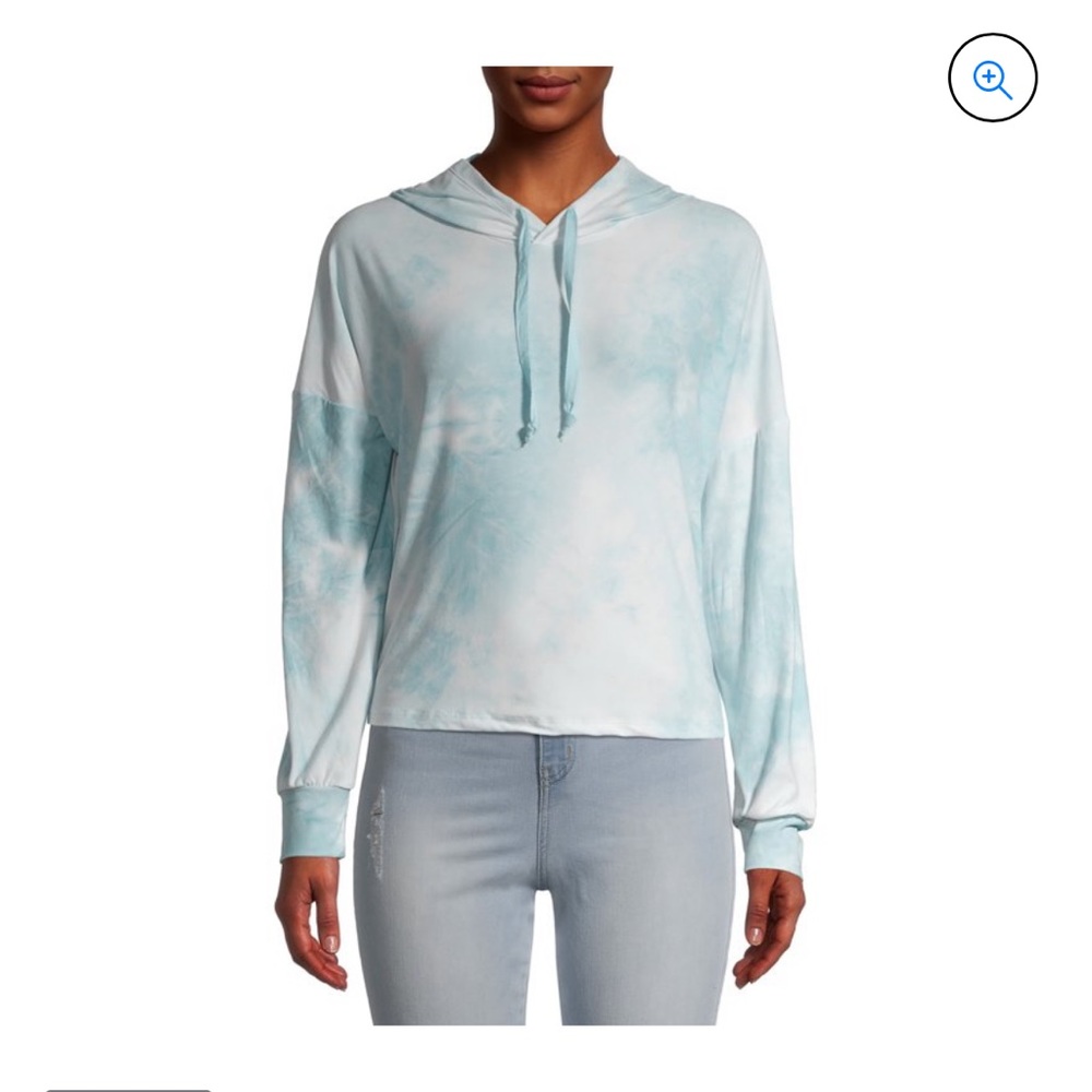 Small Derek Heart Blue and White Tie Dye Hoodie
